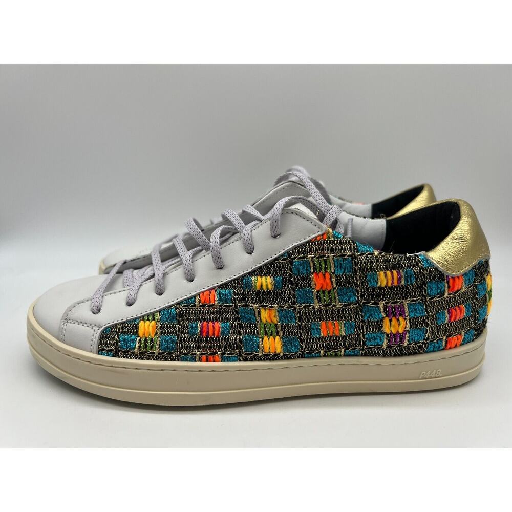 P448 John Malhia Low Top Multicolor Women’s Sneakers Size EUR 39/Us 9 NEW - Picture 2 of 12